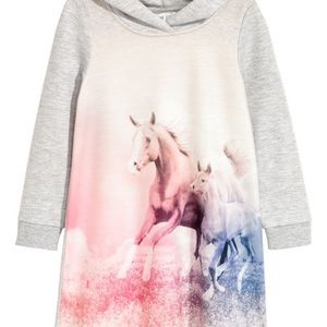 Cute horse print girls sweatshirt dress